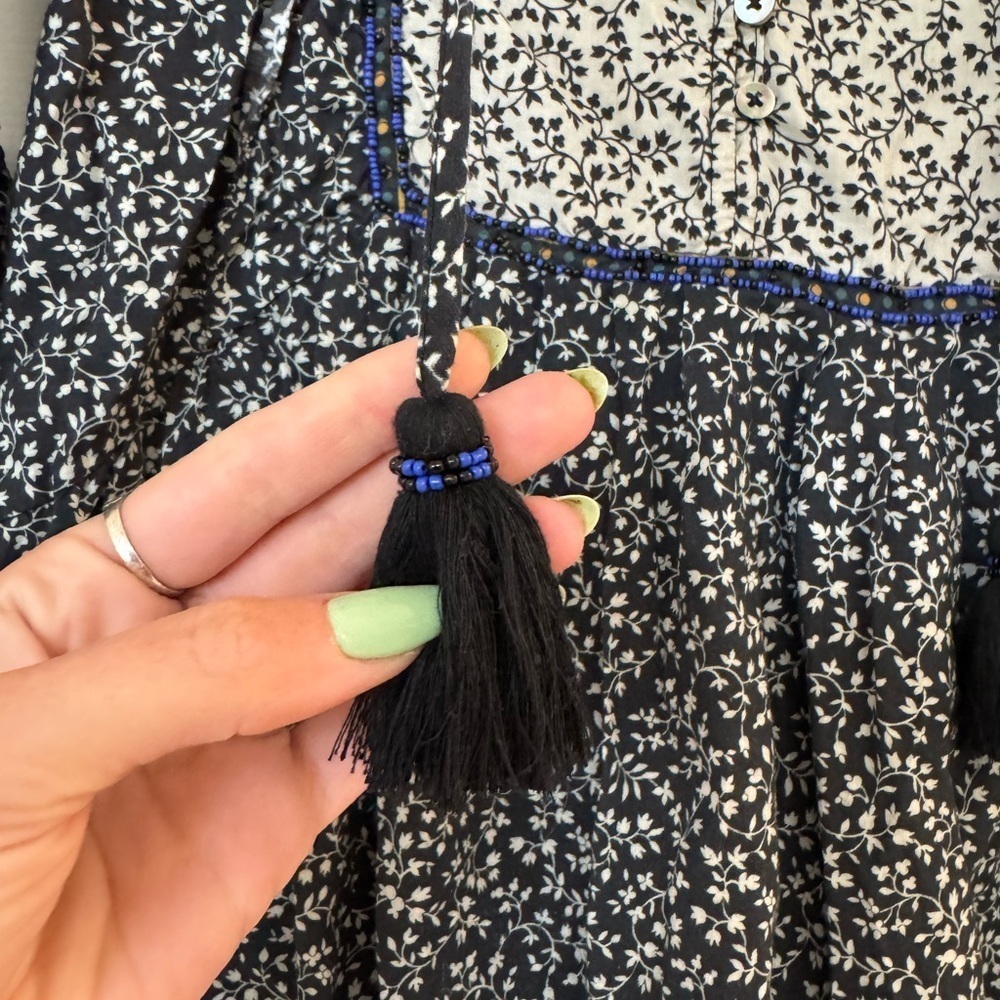 Sea New York Ruffle Rory Blue Beaded Dress - Picture 7 of 8